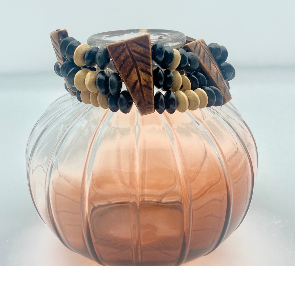 Boho Bracelet Wood Bead Stretch Bracelet Statement Jewelry‎ brown rectangle
